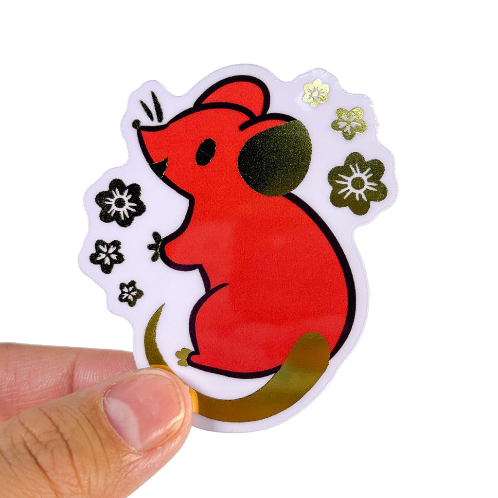 Gold Foil Rat Sticker