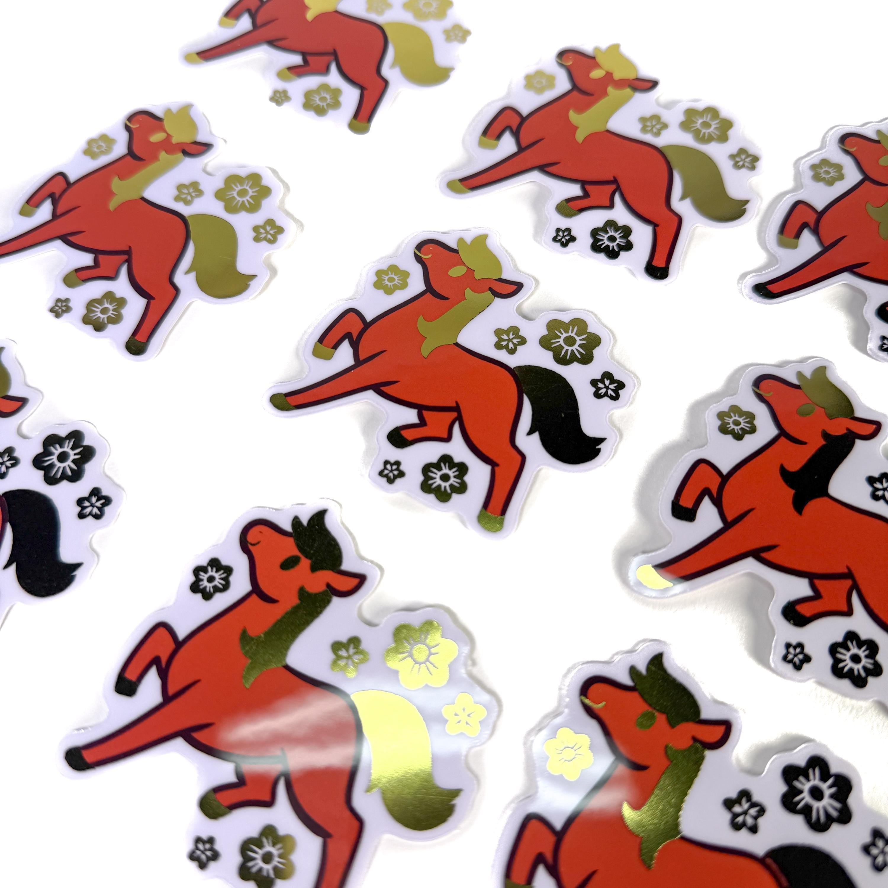Gold Foil Horse Sticker