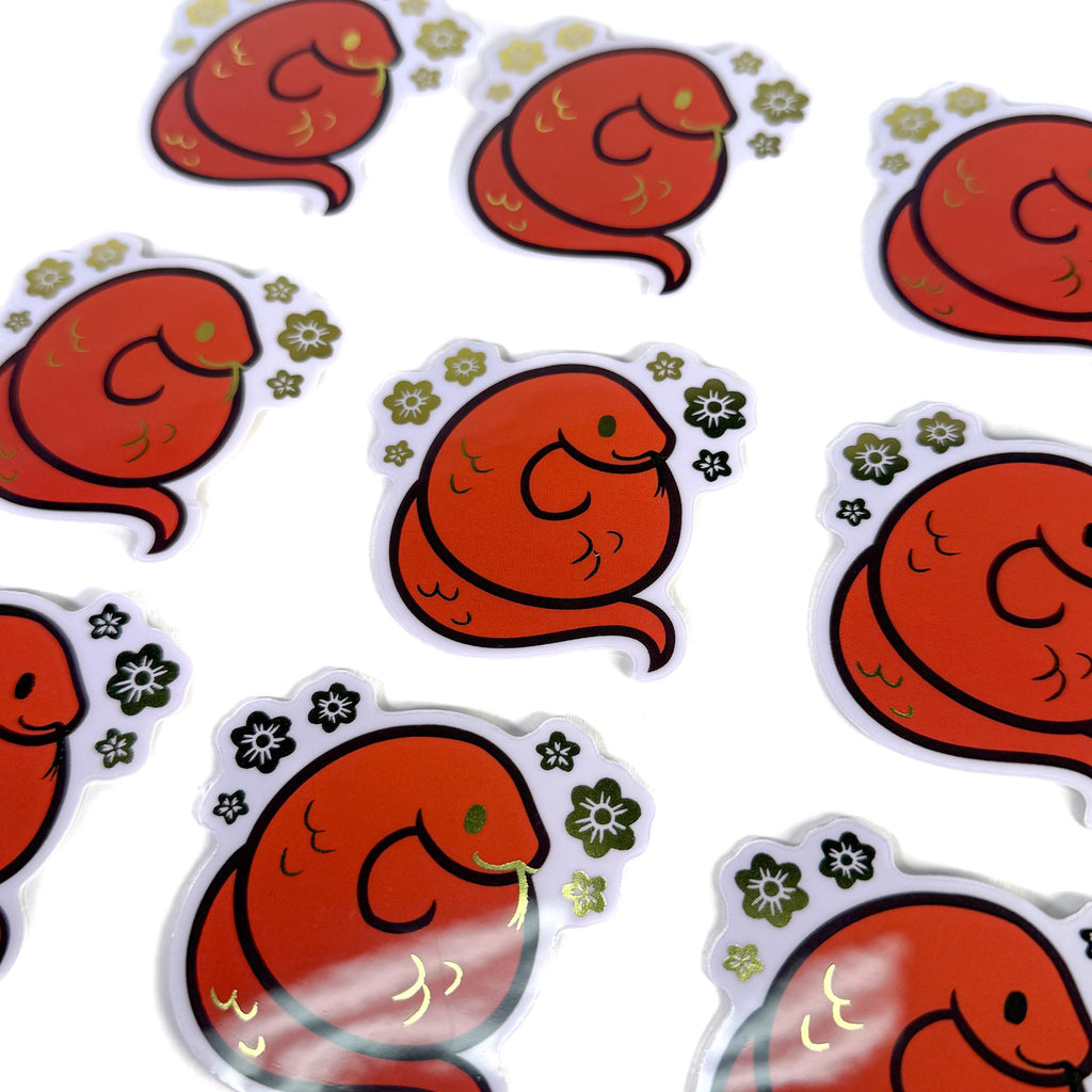 Gold Foil Snake Sticker