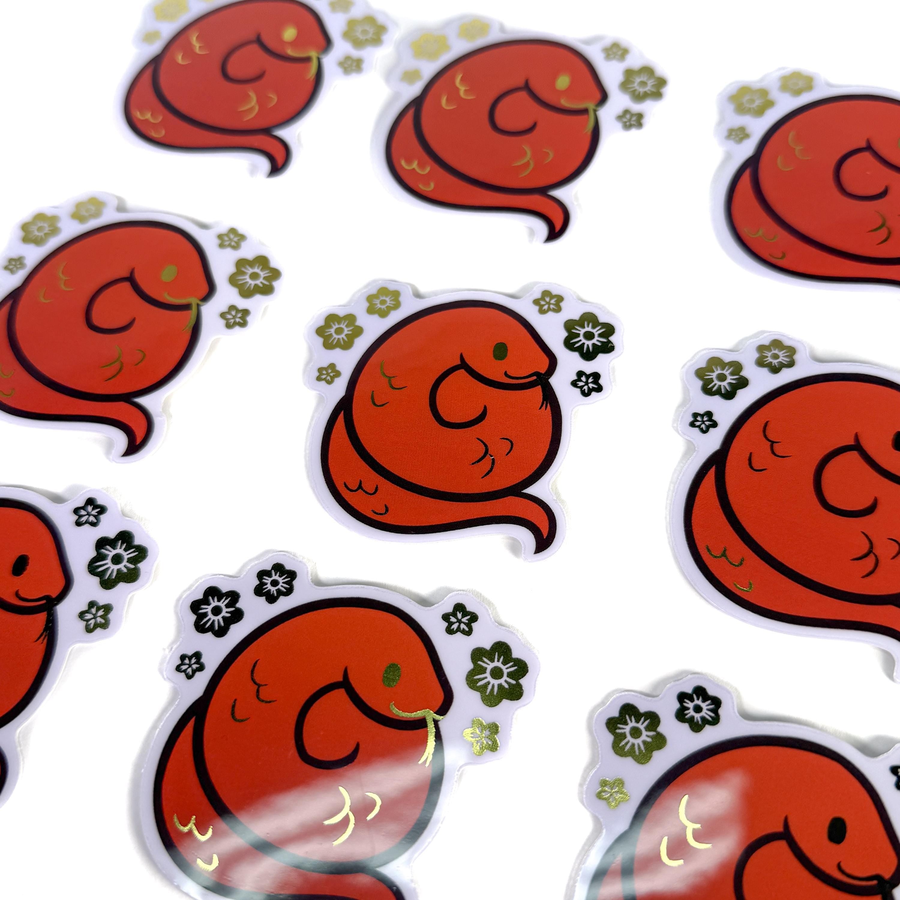 Gold Foil Snake Sticker