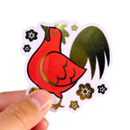 Gold Foil Rooster Sticker