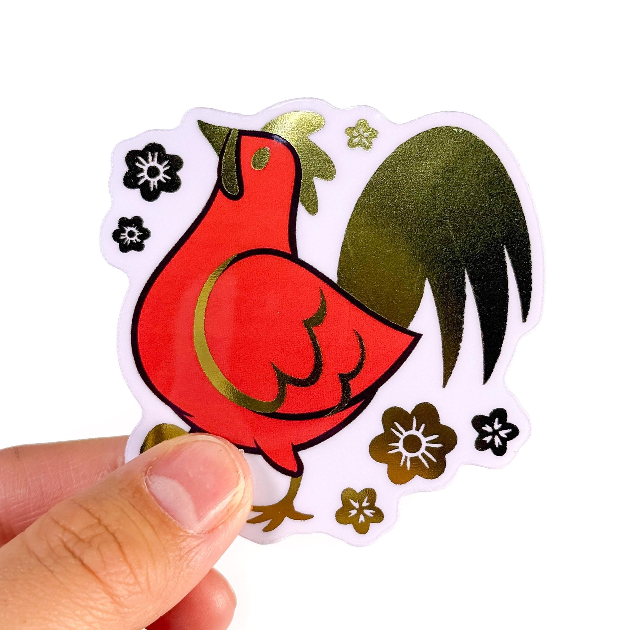 Gold Foil Rooster Sticker