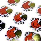 Gold Foil Rooster Sticker