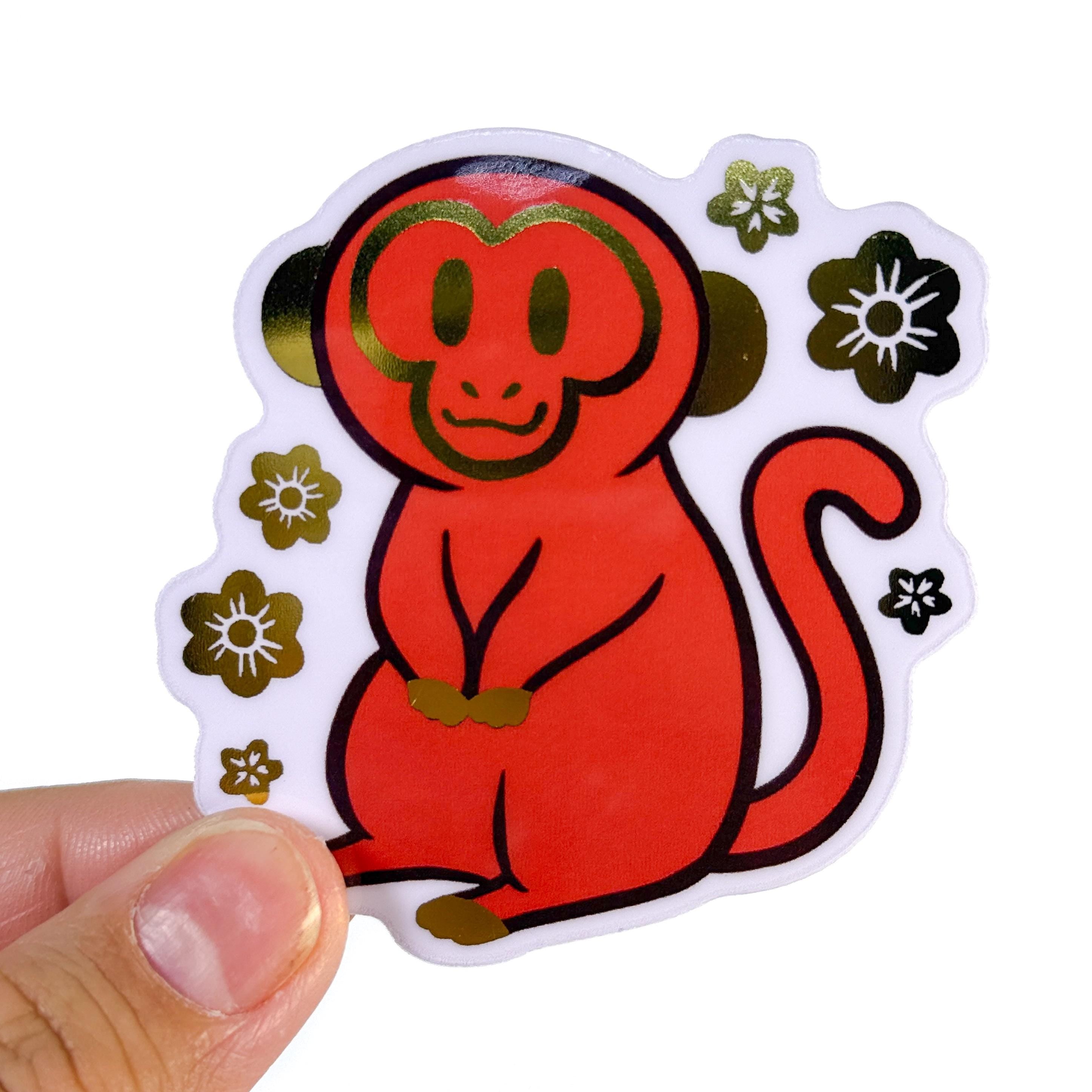 Gold Foil Monkey Sticker
