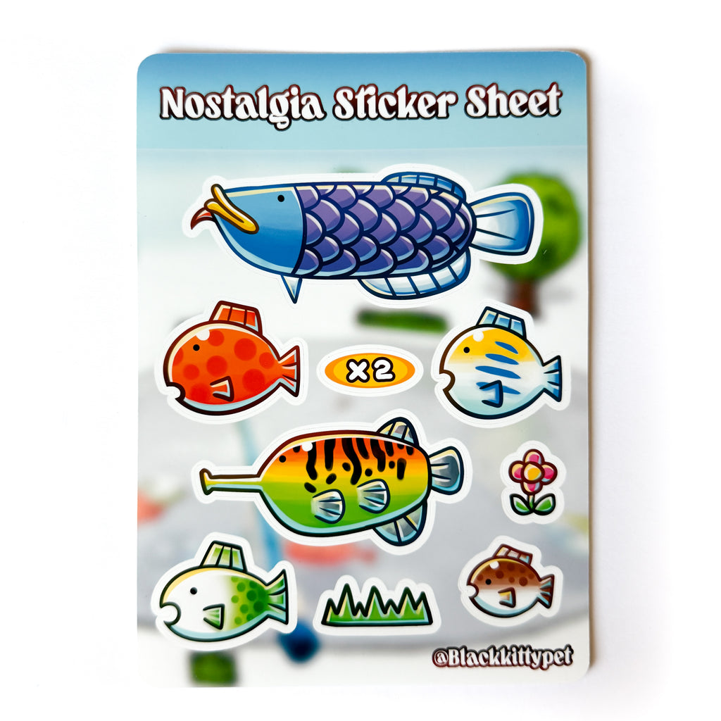 Wii Fishing Sticker Sheet