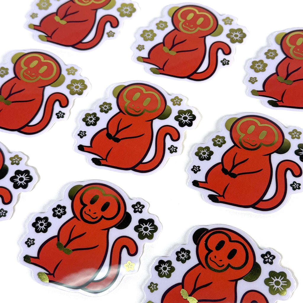 Gold Foil Monkey Sticker