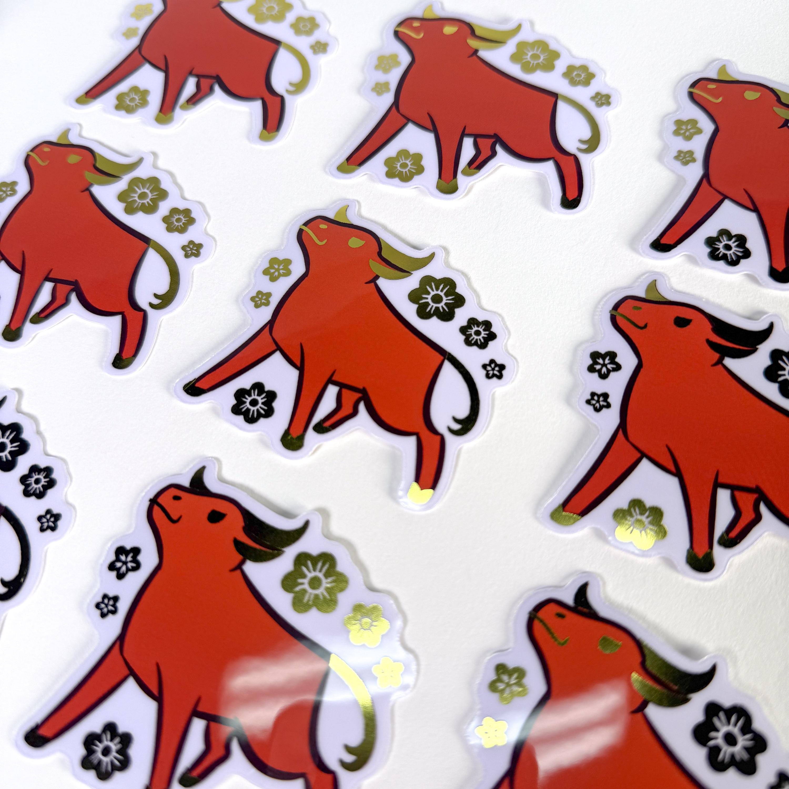 Gold Foil Ox Sticker