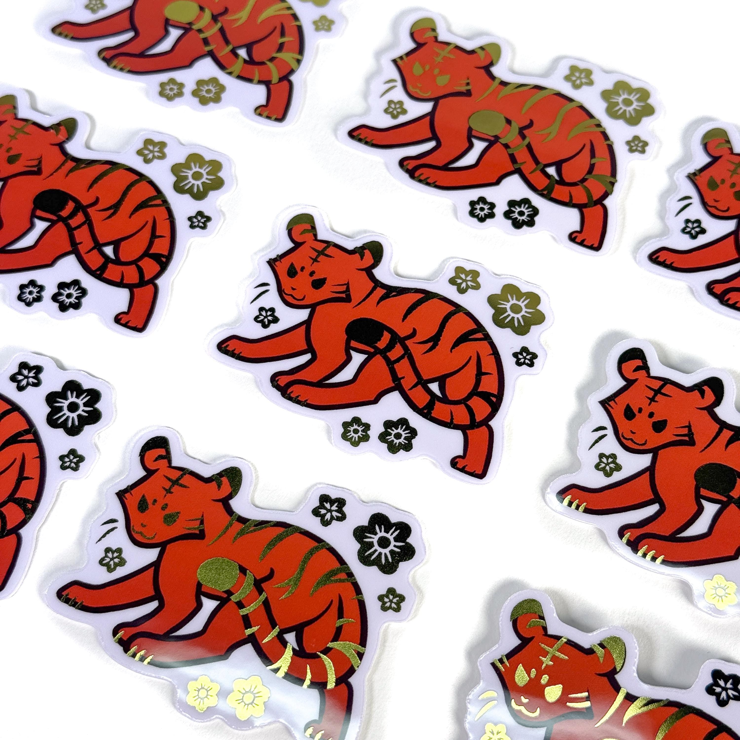 Gold Foil Tiger Sticker