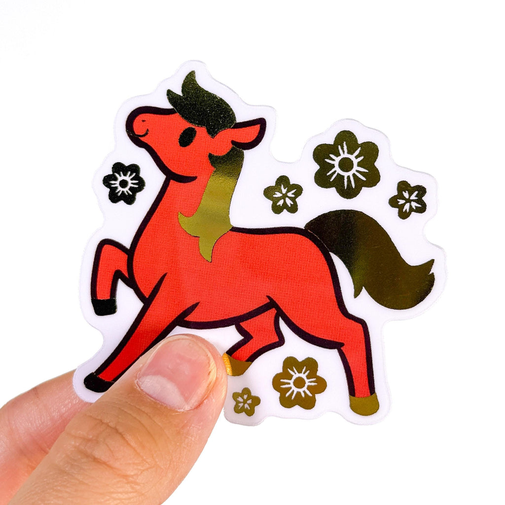 Gold Foil Horse Sticker