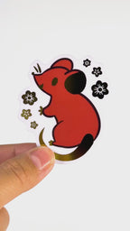 Gold Foil Rat Sticker
