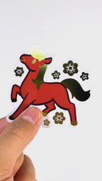 Gold Foil Horse Sticker