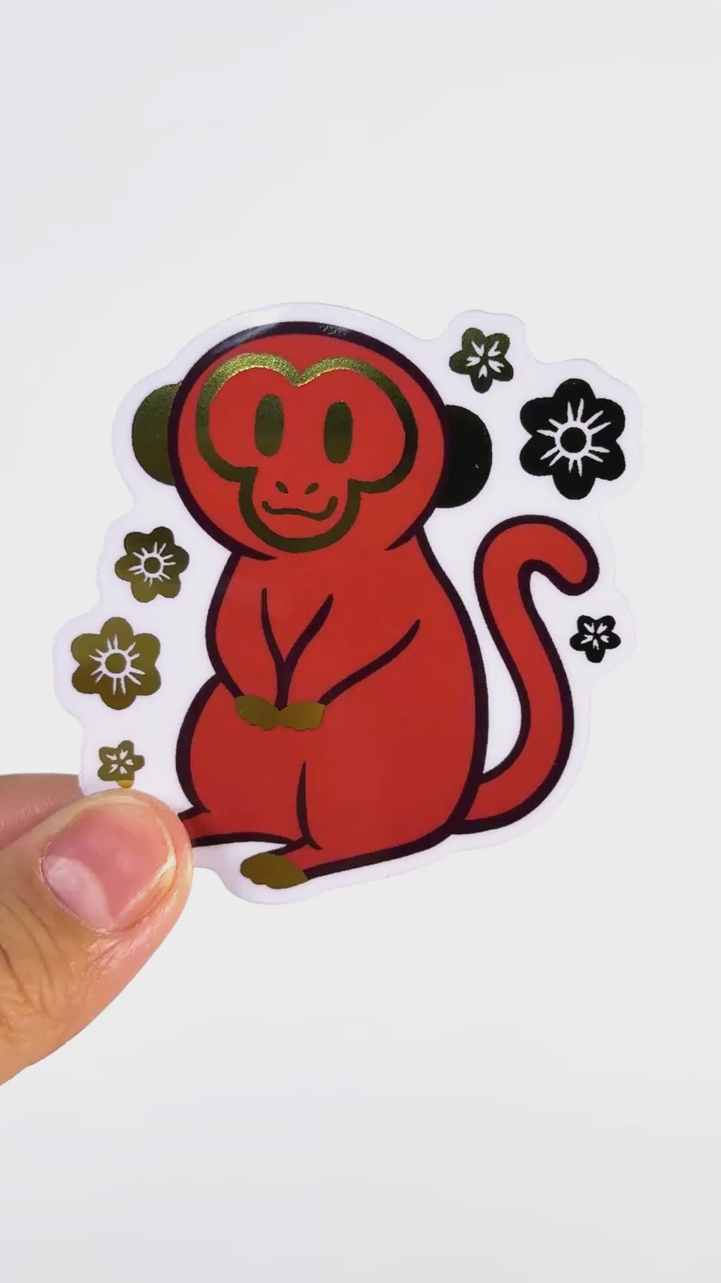Gold Foil Monkey Sticker