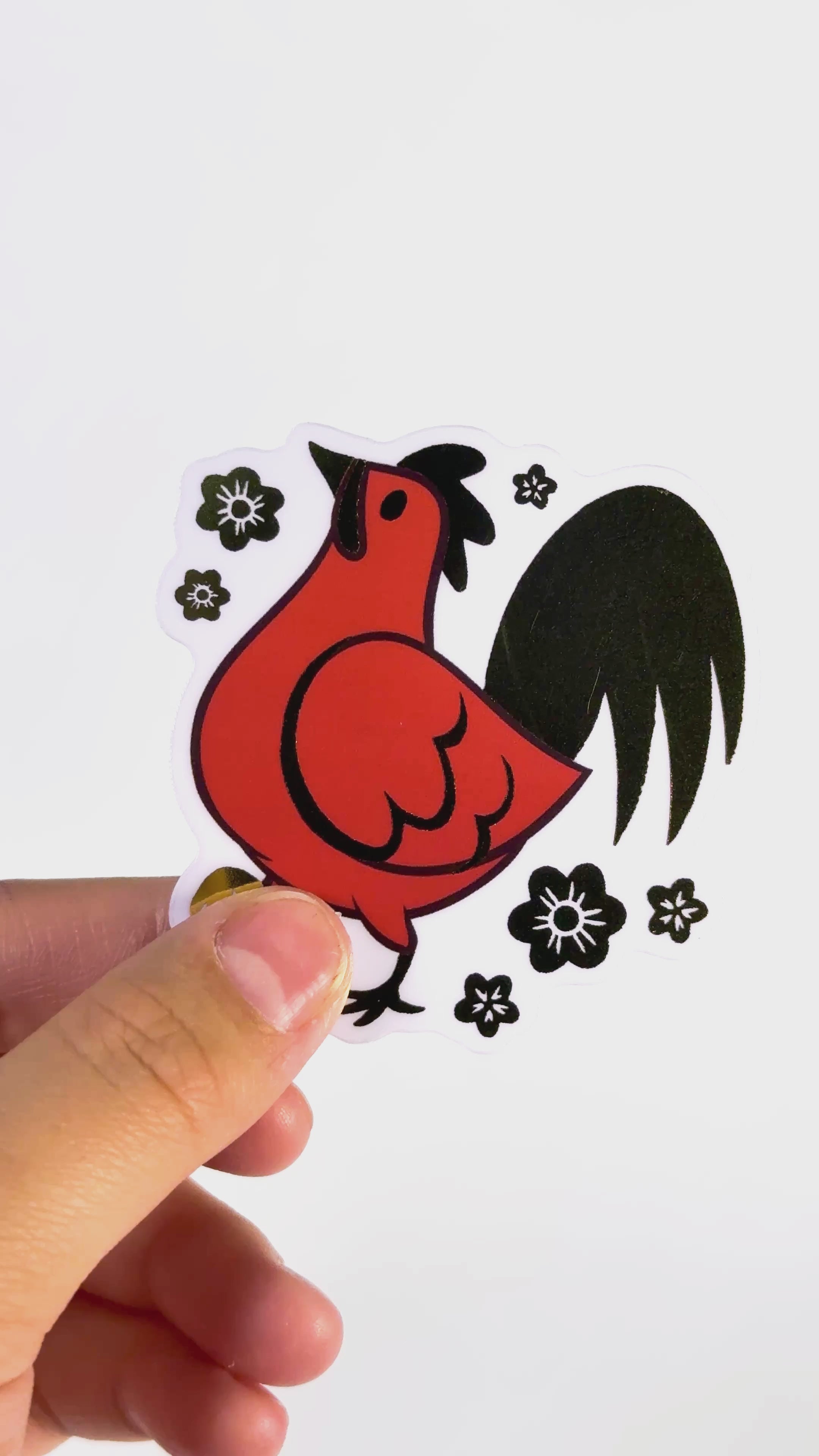 Gold Foil Rooster Sticker