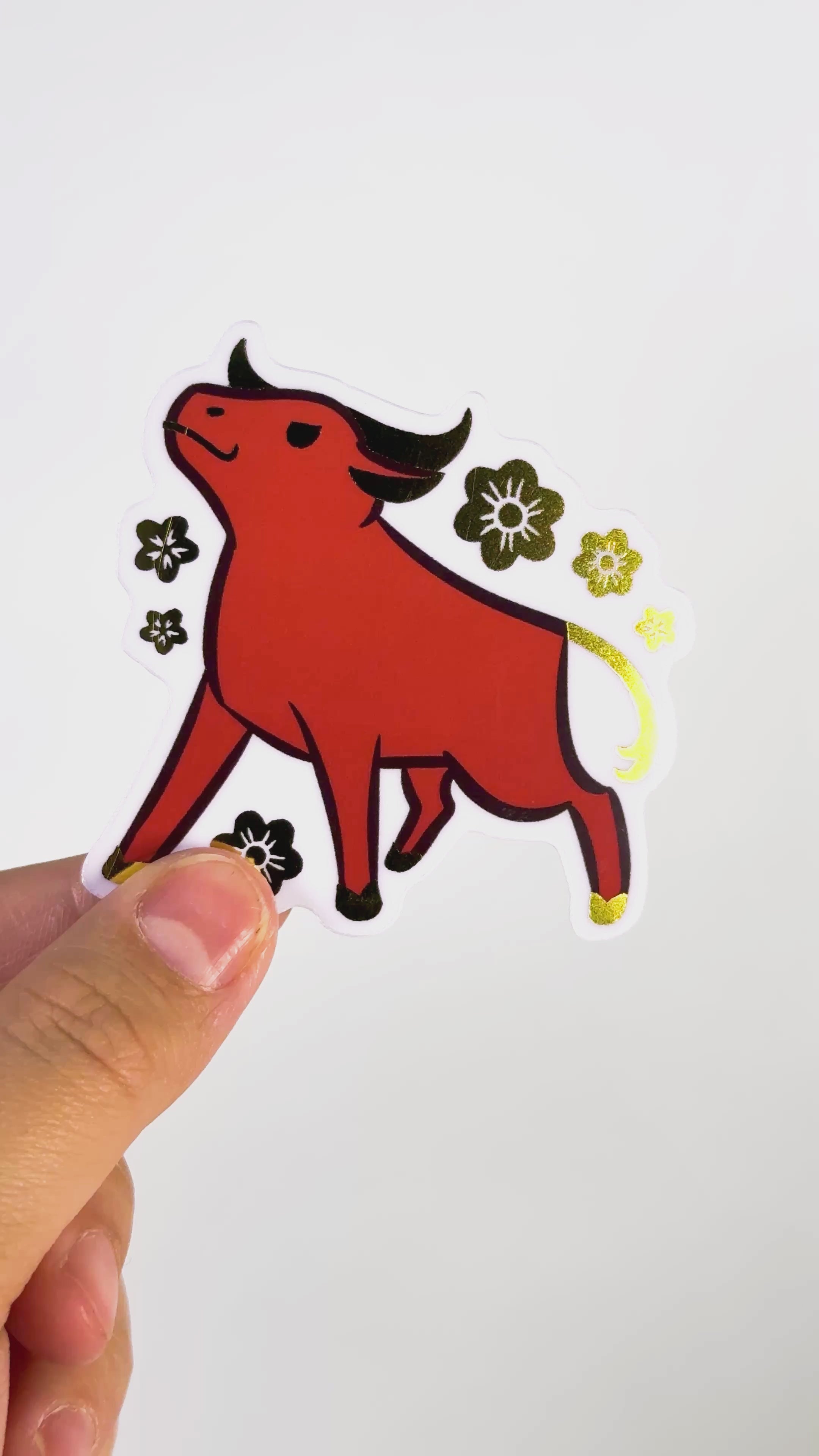 Gold Foil Ox Sticker