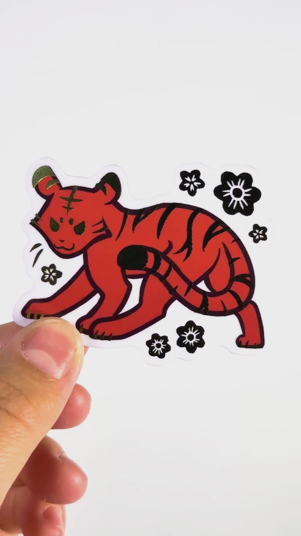 Gold Foil Tiger Sticker